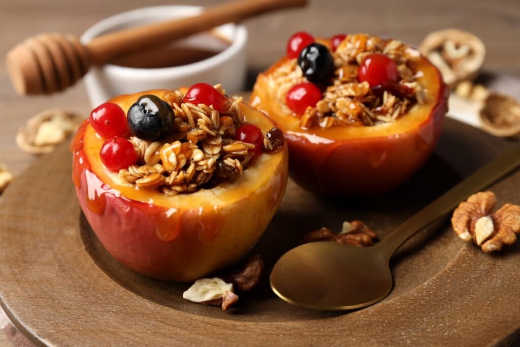 Faucibus orci luctus et ultrices posuere Concept Tasty Food With Baked Apples Close Up 1 1024x683